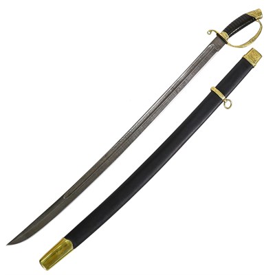 Драгунская шашка (дамасская сталь, ножны – натуральная кожа, латунь) 11375