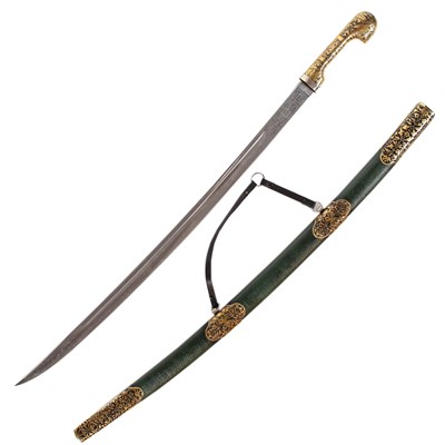 Кавказская шашка Есаул (ножны – латунь и натур.кожа) 9082 - фото 14922
