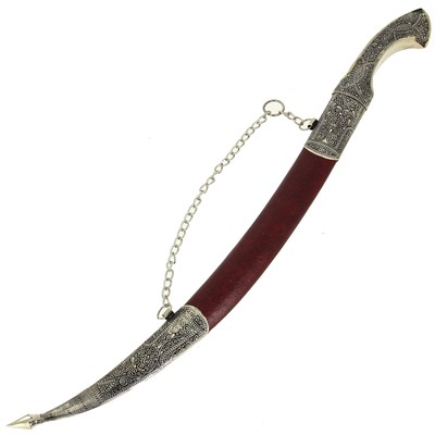 Кинжал (турецкий ятаган) Янычар (ножны мельхиор, натур.кожа) 17359