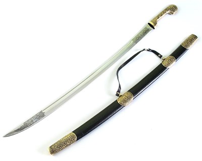 Кавказская шашка Шамиль №5 (ножны – латунь и натур.кожа) 2387 - фото 14959