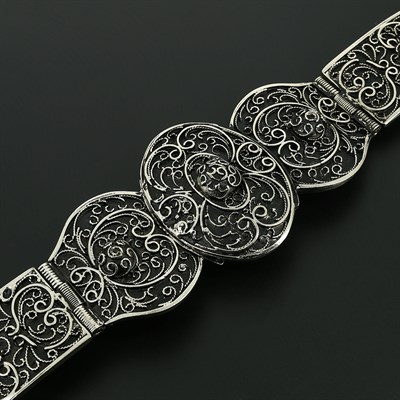 Кавказский пояс (3 элемента, мельхиор) 12078 - фото 15262