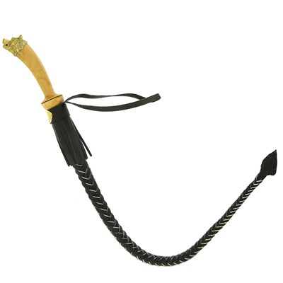 Нагайка Уральская с художественным литьем "Медведь" (натуральная кожа) 10642