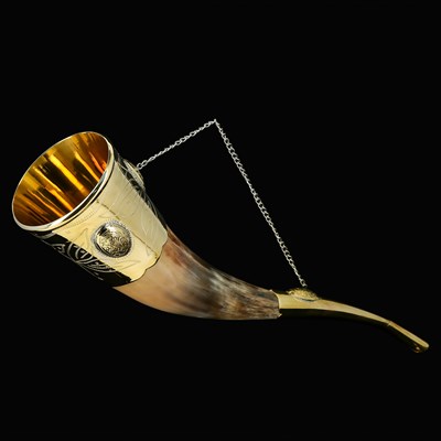 Кавказский рог бычий (отделка - латунь) 17206