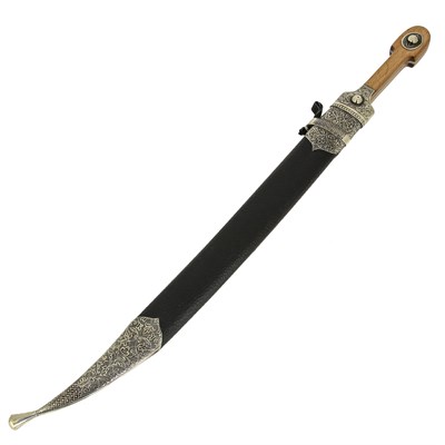 Кинжал Бебут (ножны мельхиор, натур. кожа) 7390 - фото 9107