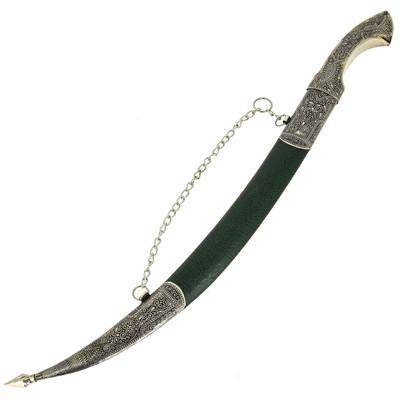 Кинжал (турецкий ятаган) Янычар (ножны – мельхиор, натур.кожа) 7384