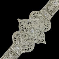 Кавказский свадебный пояс ручной работы мастера Чермена Ахмедова (филигрань) 4994