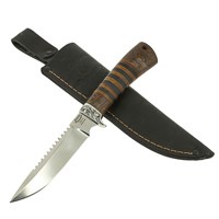 Нож Ерш (сталь 95Х18, рукоять венге, кожа) 10515