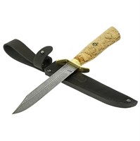 Нож Разведчик (сталь дамасская, рукоять карельская береза) 12677
