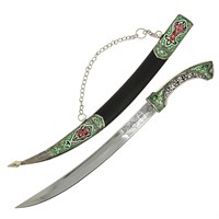 Кинжал (турецкий ятаган) Янычар (ножны мельхиор, эмаль, натуральная кожа) 6852