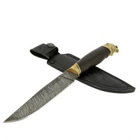 Кизлярский нож разделочный Охота (дамасская сталь, рукоять граб) 7060