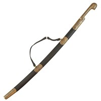 Кавказская шашка Шамиль (ножны – латунь, натур.кожа) 7224