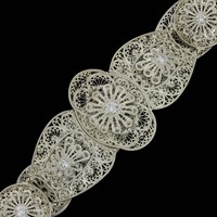 Кавказский свадебный пояс ручной работы мастера Чермена Ахмедова (филигрань) 4995