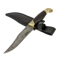 Кизлярский нож разделочный Гюрза (дамасская сталь, рукоять граб) 7054