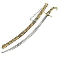 Кавказская сабля ручной работы "Персия" (ножны – латунь, эмаль) 9211