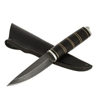 Кизлярский нож разделочный Сокол (дамасская сталь, рукоять черный граб)