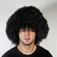 Кавказская папаха чабанская черная из натуральной овчины 2139