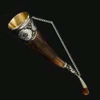 Кавказский рог бычий (отделка - мельхиор, эмаль) 12100