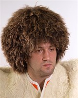 Кавказская папаха чабанская бурая из натуральной козлиной шкуры 725