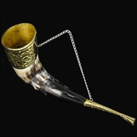 Кавказский рог бычий (отделка - латунь) 19639