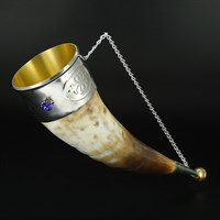 Кавказский рог бычий (отделка мельхиор) 16427