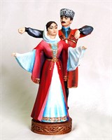Подарочная статуэтка Джигит и горянка в танце (обожженная глина) 394