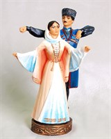 Подарочная статуэтка Джигит и горянка в танце (обожженная глина) 1861