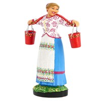 Подарочная статуэтка Казачка с коромыслом (обожженная глина) 19927