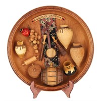 Сувенирная деревянная тарелочка ручной работы "Армения"