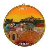 Сувенирная глиняная тарелочка ручной работы "Тбилиси"