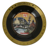 Сувенирная тарелка "Грузия" ручной работы на подставке 10372