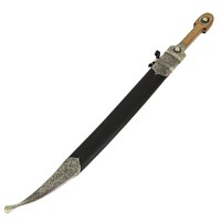 Кинжал Бебут (ножны мельхиор, натур. кожа) 7390