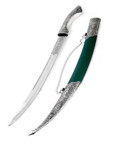 Кинжал (турецкий ятаган) Янычар №3 (ножны – мельхиор и натур.кожа) 2597