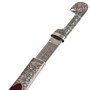 Кавказская шашка Есаул (ножны – мельхиор, натур.кожа, красная) 7226