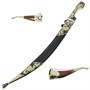 Кавказский подарочный набор в футляре (кинжал ятаган и 2 бычьих рога) 15840