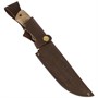 Нож Осетр (сталь 65Х13, рукоять орех, наборная кожа) 16194