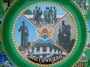 Сувенирная керамическая тарелочка цветная "Махачкала" зеленая 144